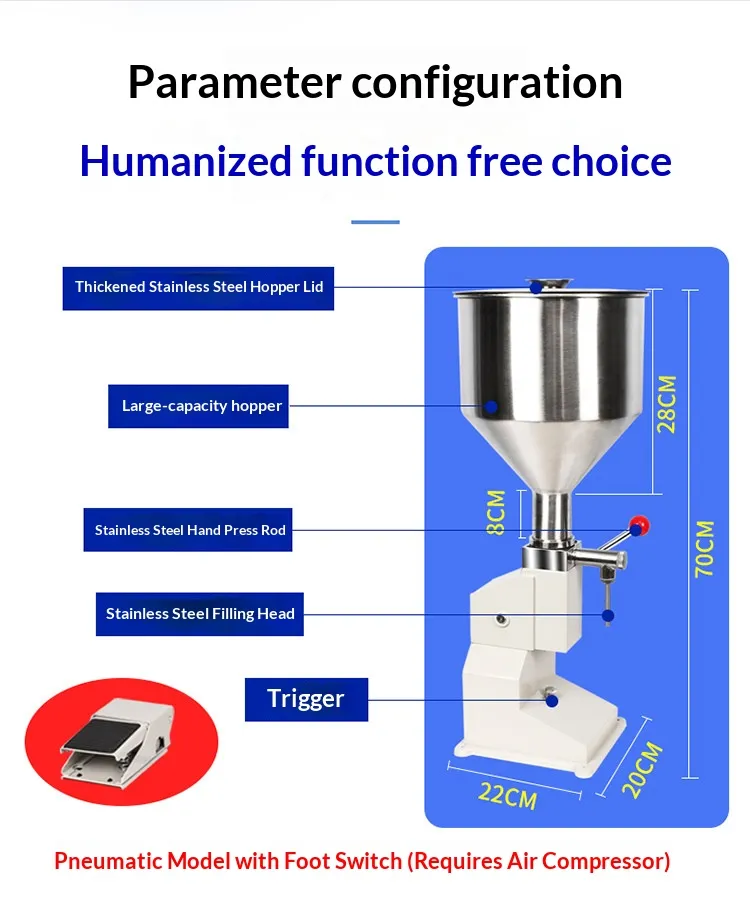 Pneumatic Paste & Liquid Filling Machine | 15-100ml Manual/Semi-auto Tabletop Bottle Filler - Image 5