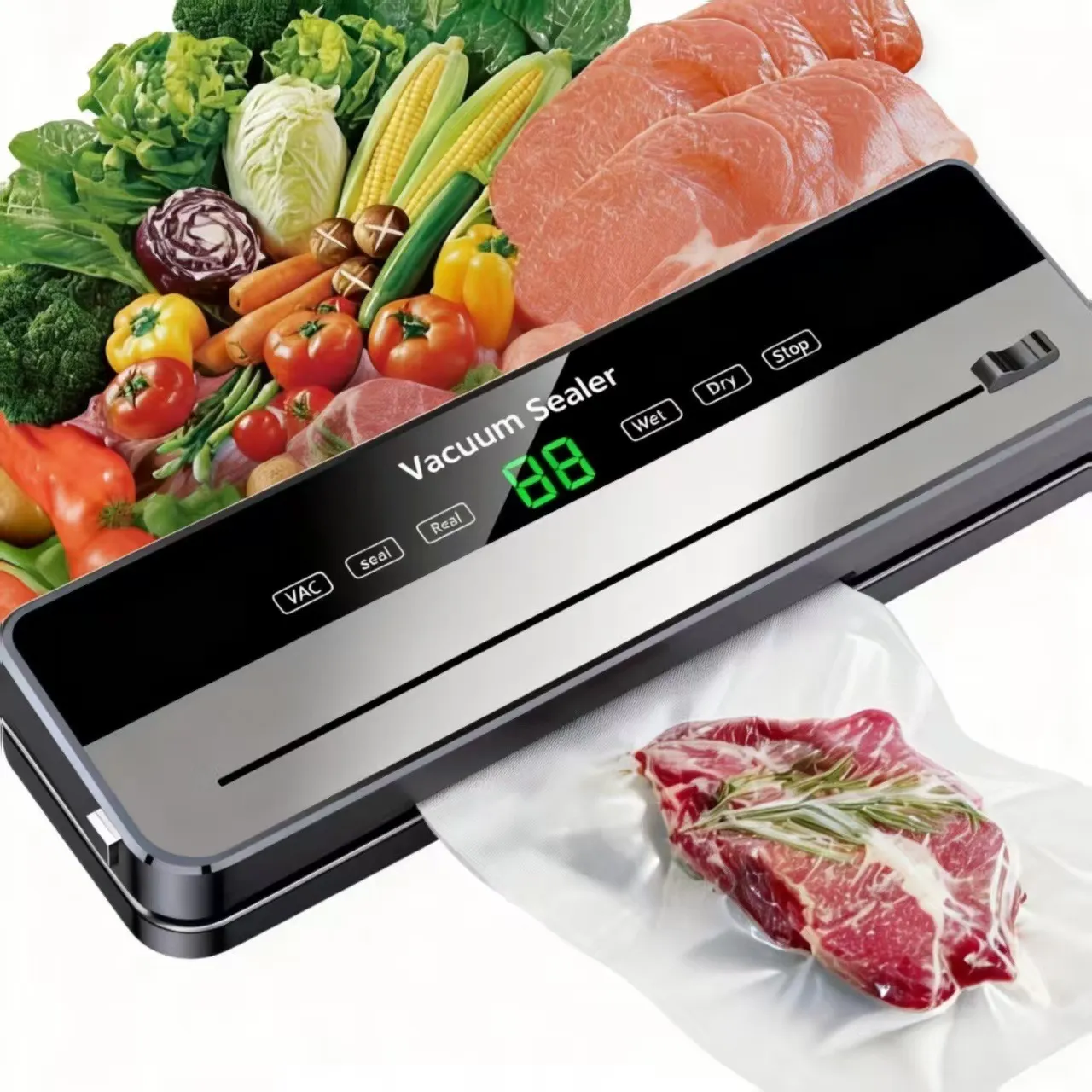 Multifunctional Vacuum Sealer Machine for Food Preservation | Dry & Moist Modes for Home & Commercial Use